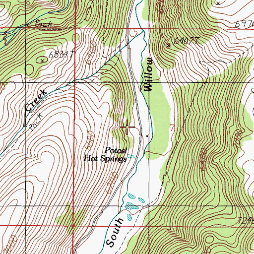 Topographic Map of Potosi Hot Springs, MT