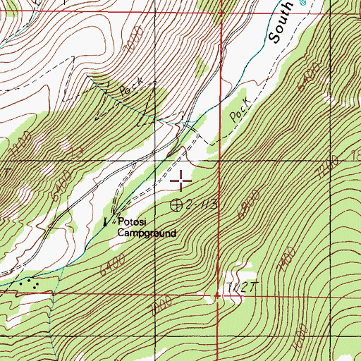 Topographic Map of Potosi Ranger Station, MT