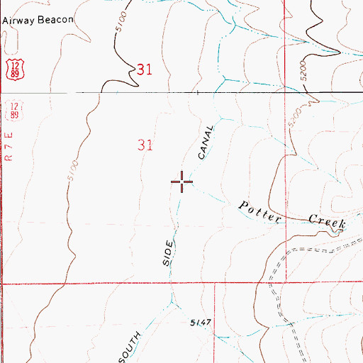 Topographic Map of Potter Creek, MT