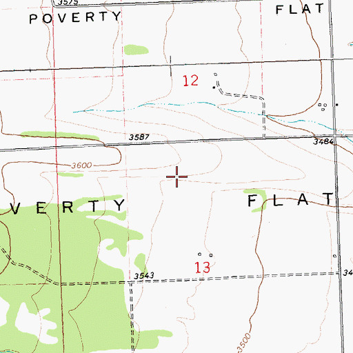 Topographic Map of Poverty Flat, MT