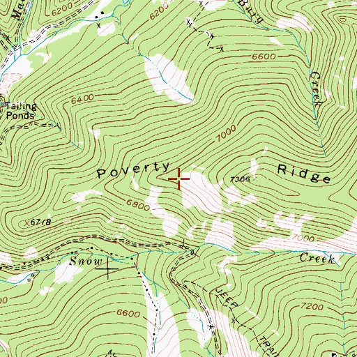 Topographic Map of Poverty Ridge, MT