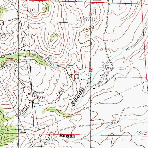 Topographic Map of Powder Gulch, MT