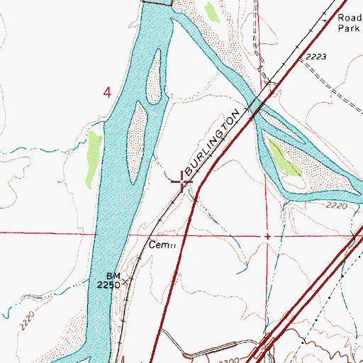 Topographic Map of Powder River, MT