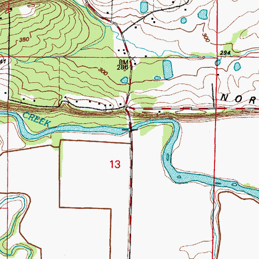 Topographic Map of King Bridge, AR