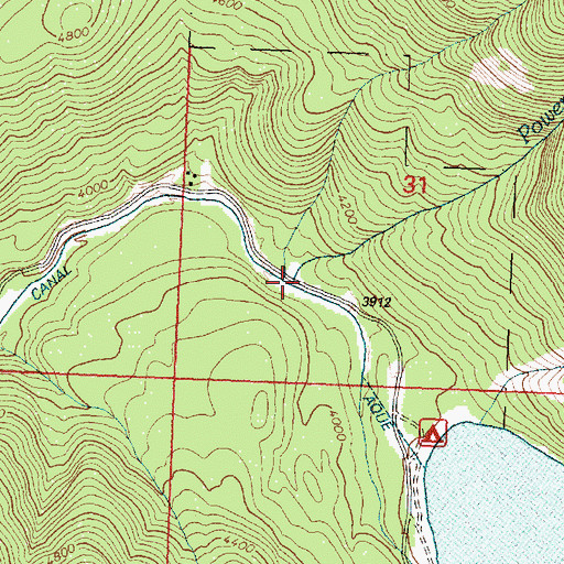 Topographic Map of Power Creek, MT