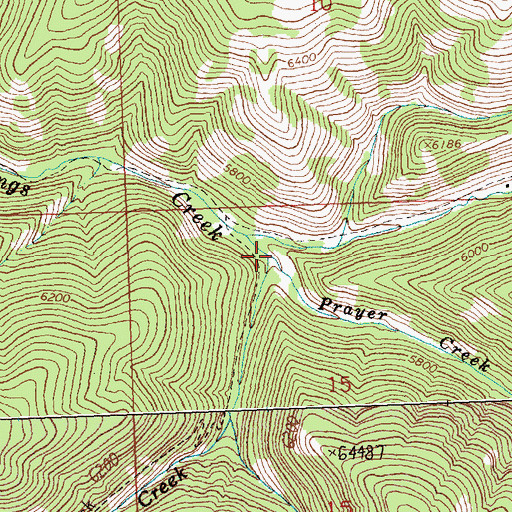 Topographic Map of Prayer Creek, MT