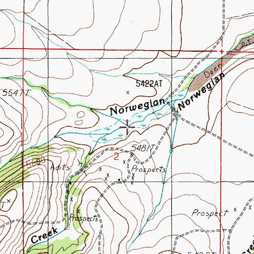 Topographic Map of Preacher Creek, MT