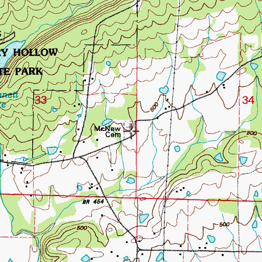 Topographic Map of McNew Chapel (historical), AR