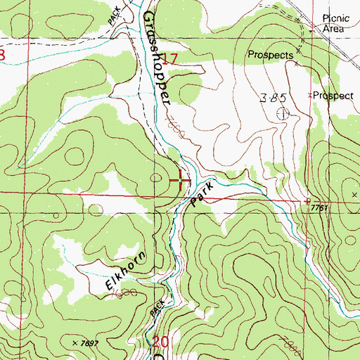 Topographic Map of Price Creek, MT