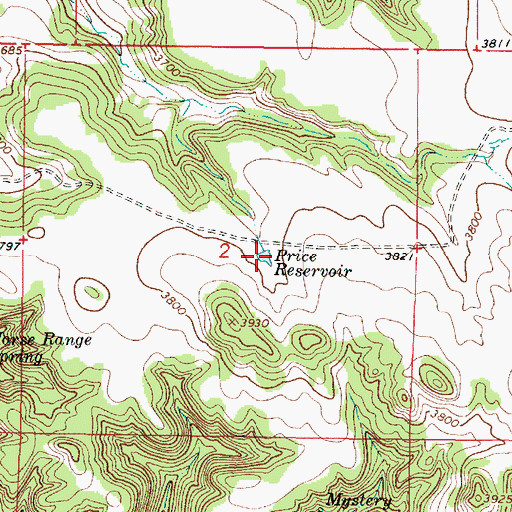 Topographic Map of Price Reservoir, MT