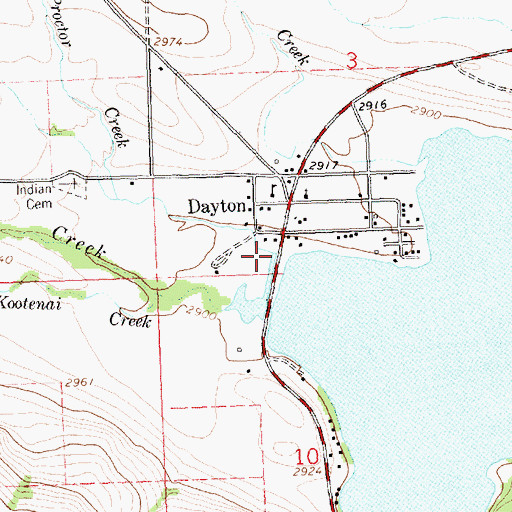 Topographic Map of Proctor Creek, MT