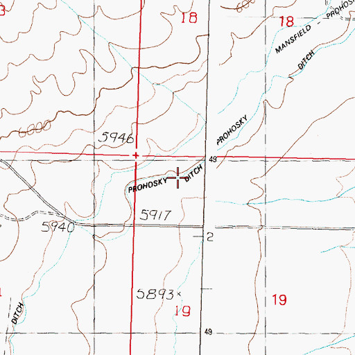 Topographic Map of Prohosky Ditch, MT