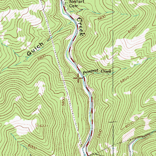 Topographic Map of Prospect Creek, MT