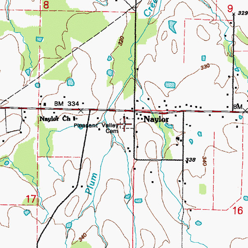 Topographic Map of Pleasant Valley Cemetery, AR