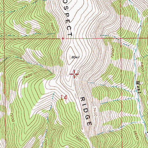 Topographic Map of Prospect Ridge, MT