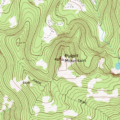 Topographic Map of Pulpit Mountain, MT