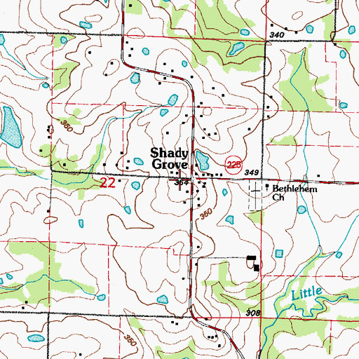 Topographic Map of Shady Grove Church (historical), AR