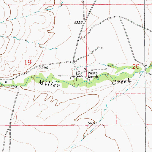 Topographic Map of Pump Ranch, MT