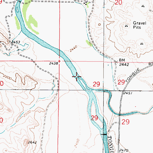 Topographic Map of Pumpkin Creek, MT