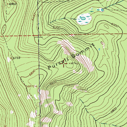 Topographic Map of Purcell Summit, MT