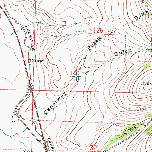 Topographic Map of Puzzle Gulch, MT