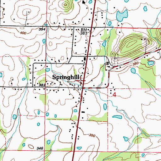 Topographic Map of Spring Hill Church (historical), AR