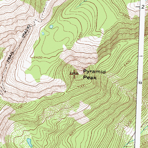 Topographic Map of Pyramid Peak, MT