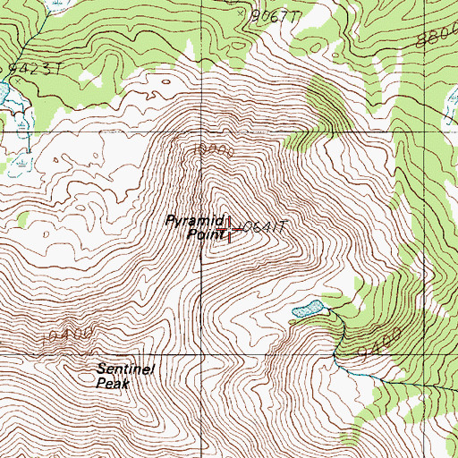Topographic Map of Pyramid Point, MT