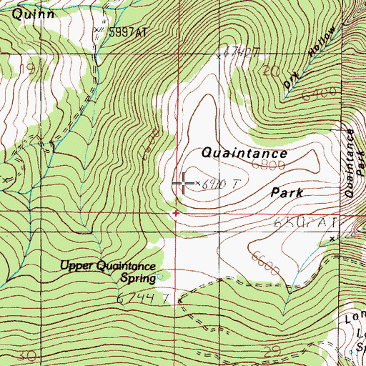 Topographic Map of Quaintance Park, MT