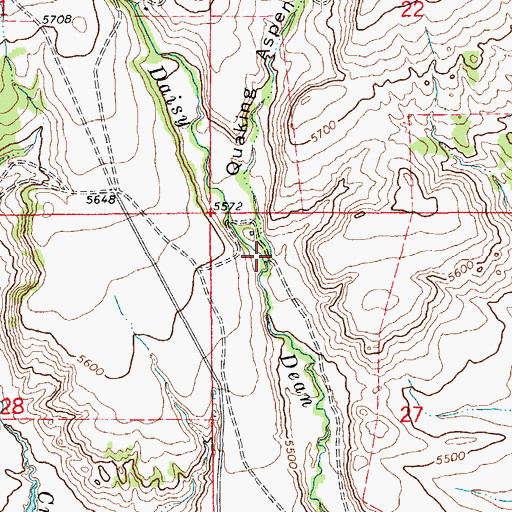 Topographic Map of Quaking Aspen Coulee, MT