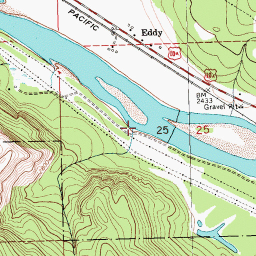 Topographic Map of Quartz Creek, MT