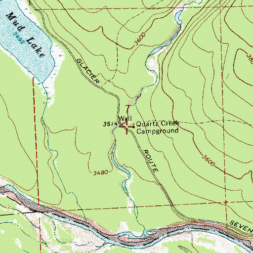 Topographic Map of Quartz Creek Campground, MT