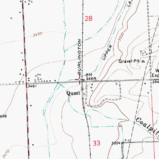 Topographic Map of Quast, MT