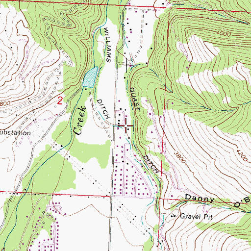 Topographic Map of Quast Ditch, MT