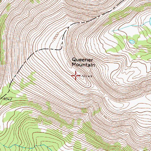 Topographic Map of Queener Mountain, MT