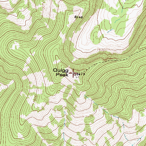 Topographic Map of Quigg Peak, MT