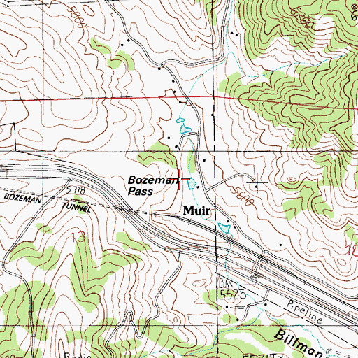 Topographic Map of Quinn Creek, MT