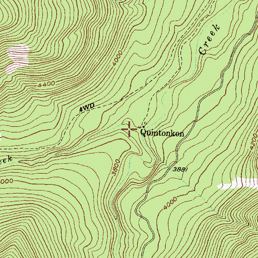 Topographic Map of Quintonkon Creek, MT
