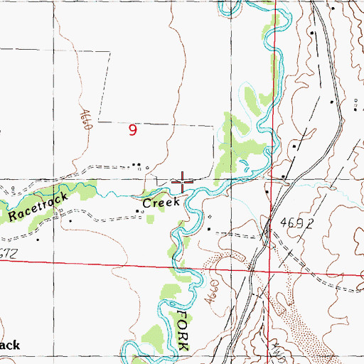 Topographic Map of Racetrack Creek, MT