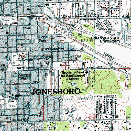 Topographic Map of Special School for Handicapped Children, AR