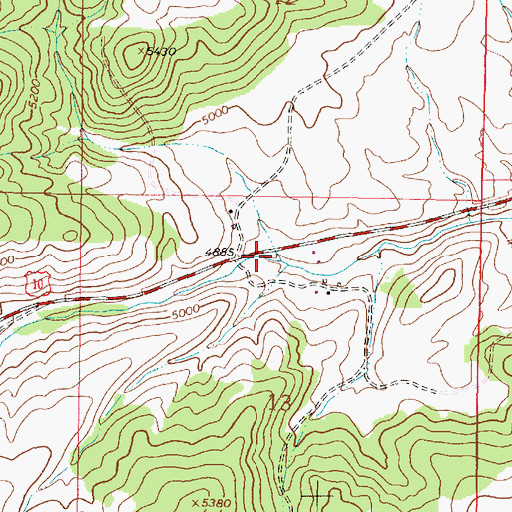Topographic Map of Rader Creek, MT