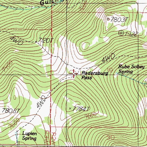 Topographic Map of Radersburg Pass, MT