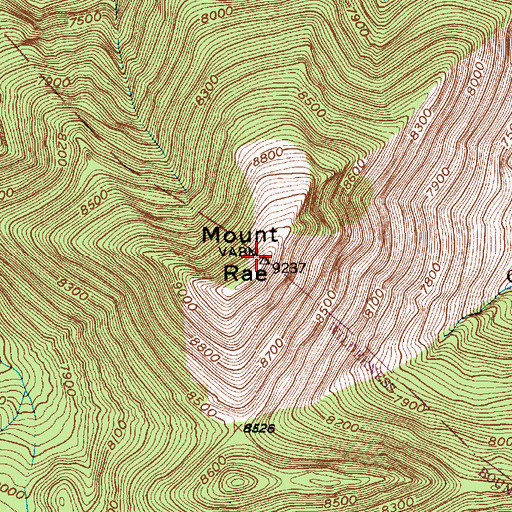 Topographic Map of Mount Rae, MT