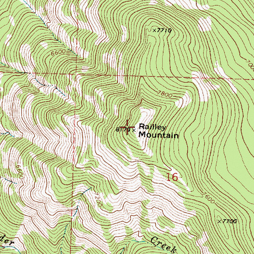 Topographic Map of Railley Mountain, MT