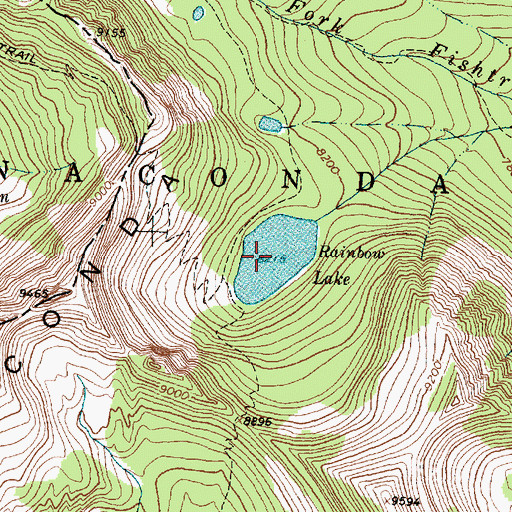 Topographic Map of Rainbow Lake, MT
