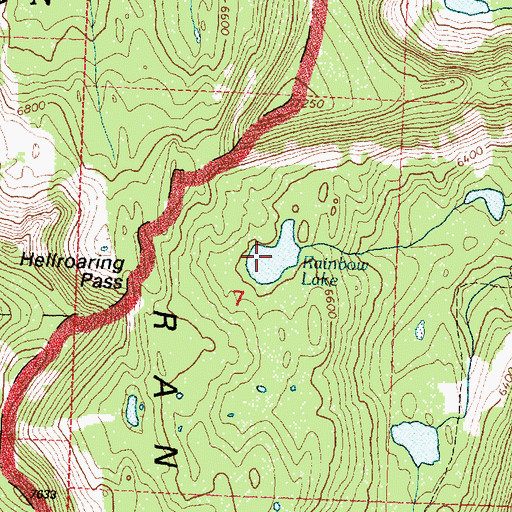 Topographic Map of Rainbow Lake, MT