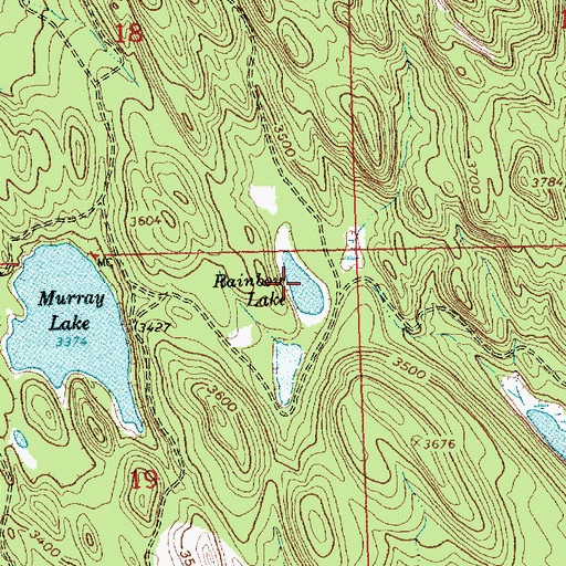 Topographic Map of Rainbow Lake, MT