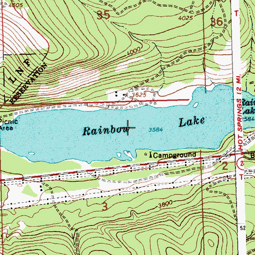 Topographic Map of Rainbow Lake, MT