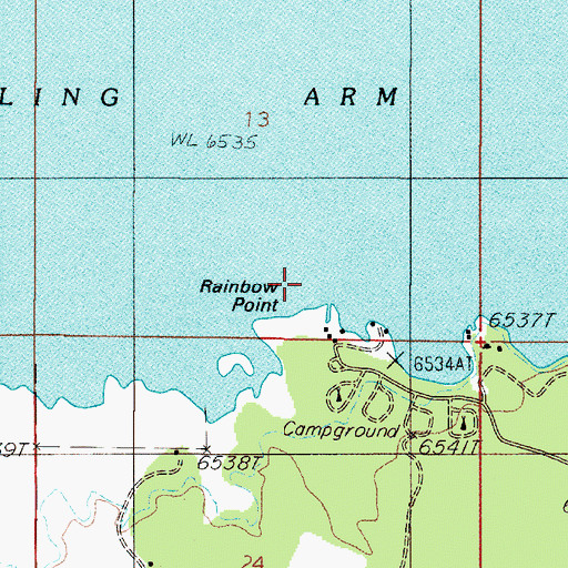 Topographic Map of Rainbow Point, MT