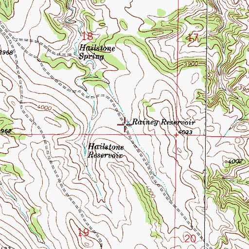 Topographic Map of Rainey Reservoir, MT